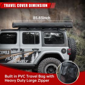Overland 270 Degree Awning House Tent for Driver Side, Only Top Awning Not Include Side wall Effortless Installation, All-Weather Protection